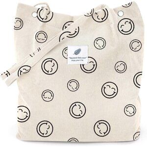 Corduroy Tote Bags for Women Large Capacity Reusable Grocery Shoulder Durable